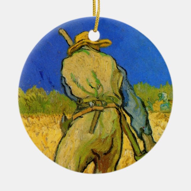 The Reaper (after Millet) by Vincent van Gogh Ceramic Ornament (Front)
