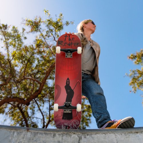 The Reaper in Red Dd Brand  Skateboard