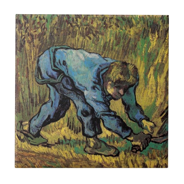 The Reaper with Sickle by Vincent van Gogh Ceramic Tile (Front)