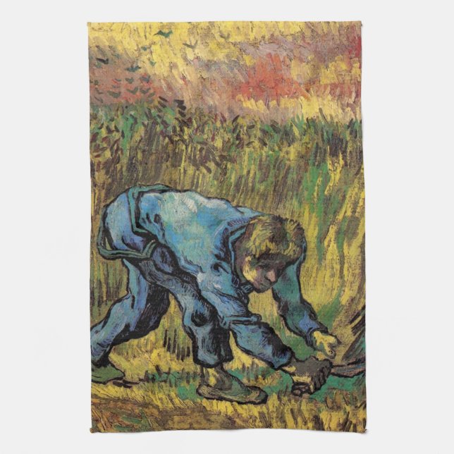 The Reaper with Sickle by Vincent van Gogh Kitchen Towel (Vertical)
