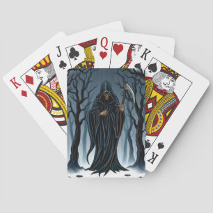 "The Reaper's Path – No Escape from Fate" 💀🌲 Poker Cards