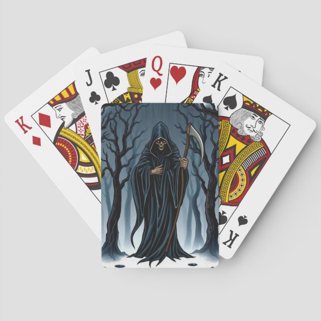 "The Reaper's Path – No Escape from Fate" 💀🌲 Poker Cards (Back)