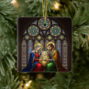 The Reason for the Season Nativity personalized Ceramic Ornament