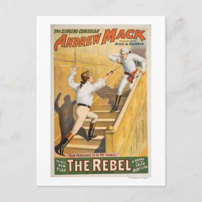 "The Rebel" Irish Rebellion Drama - Fencing Postcard (Front)