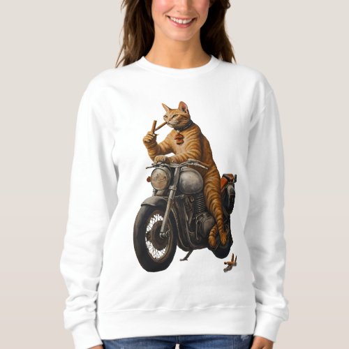 The Rebel Purr _ A Cats Journey on Wheels Sweatshirt