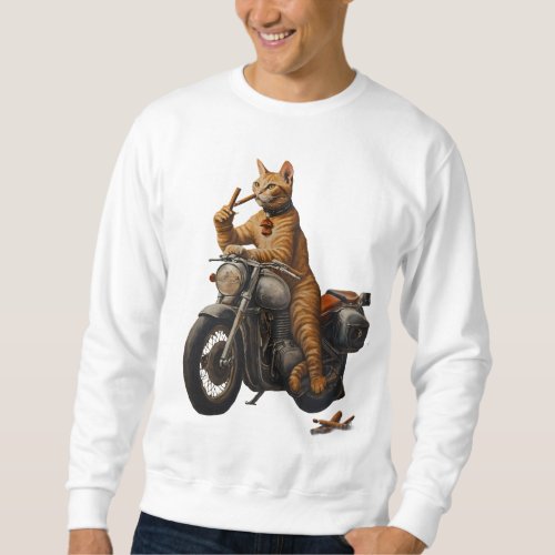 The Rebel Purr _ A Catâs Journey on Wheels Sweatshirt