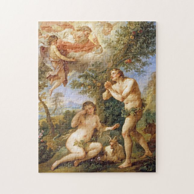 The Rebuke of Adam and Eve Biblical Religious Art Jigsaw Puzzle (Vertical)