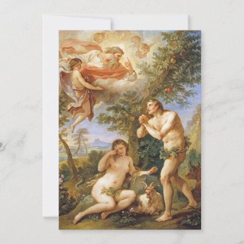 The Rebuke of Adam and Eve Biblical Religious Card