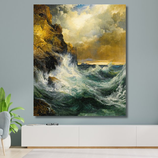 The Receding Wave by Moran, 1909 Canvas Print (Creator Uploaded)