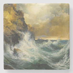 The Receding Wave by Moran, 1909 Stone Coaster
