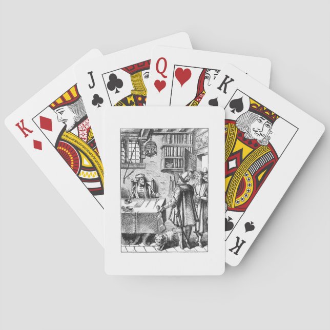 The Receiver of Taxes, after a woodcut in 'Praxis Poker Cards (Back)