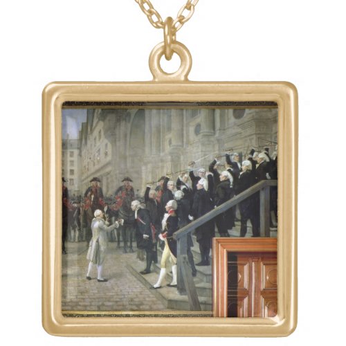 The Reception of Louis XVI at the Hotel de Ville b Gold Plated Necklace