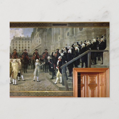 The Reception of Louis XVI at the Hotel de Ville b Postcard