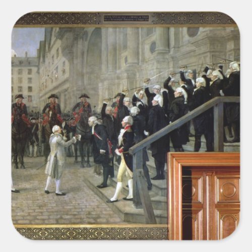 The Reception of Louis XVI at the Hotel de Ville b Square Sticker