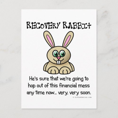 The recession has to end eventually postcard