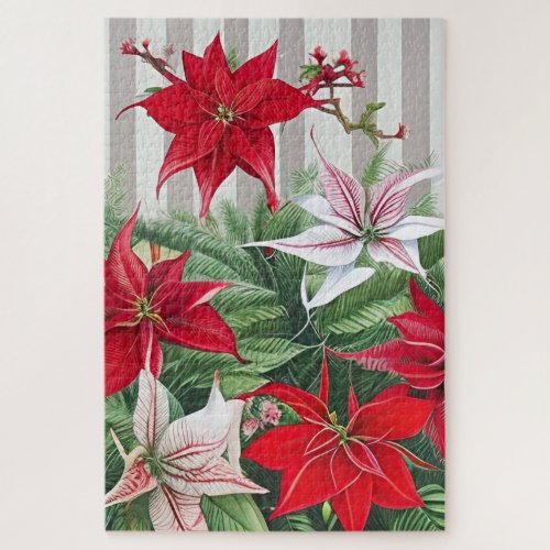 The Red Amaryllis and Poinsettia Hybrids Jigsaw Puzzle
