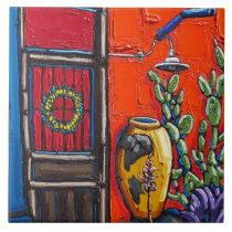 The "Red and Blue Doorway" Decorative Tile The "Red and Blue Doorway" Decorative Tile