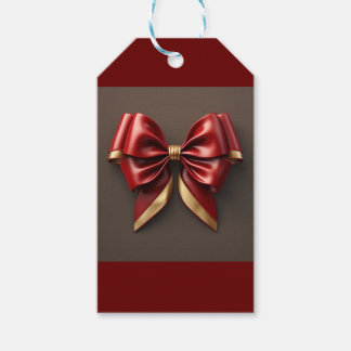 The Red and Gold Bow Gift Tags
