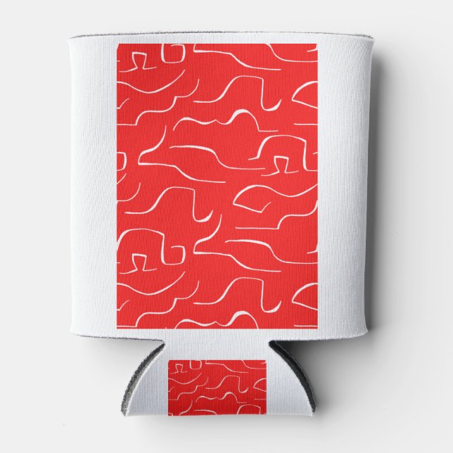 The red and white pattern. can cooler (Front)