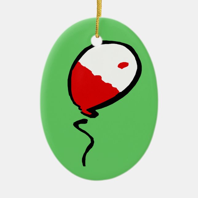 The Red Balloon, Add A Cute Saying Ceramic Ornament (Front)