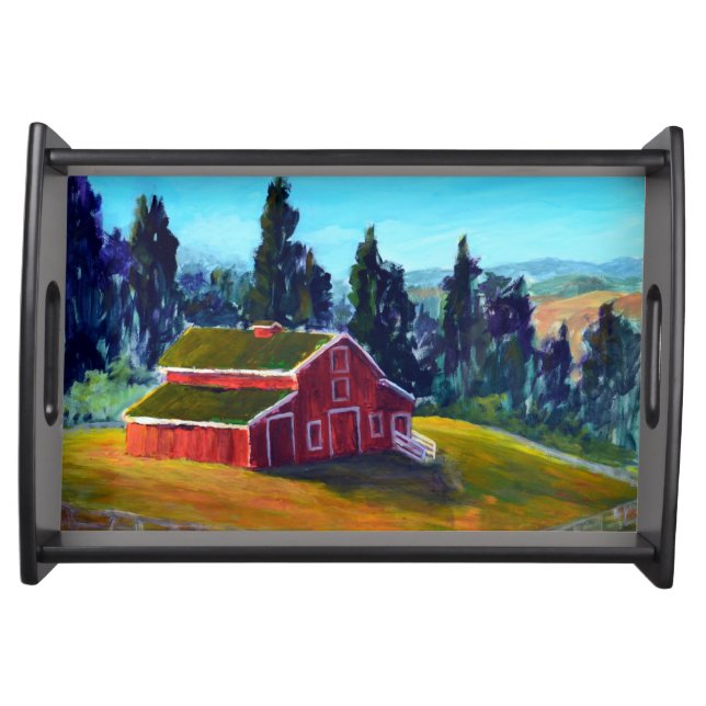 The Red Barn in La Honda Serving Tray (Front)