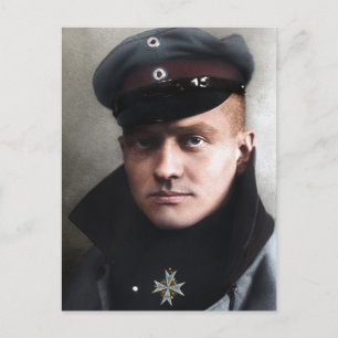 The Red Baron Manfred von Richthofen 1917 Colorize Postcard