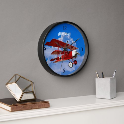 The Red Baron triplane Watch Clock