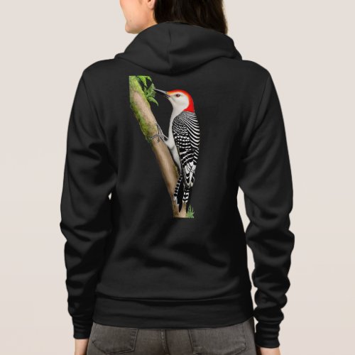 The Red Bellied Woodpecker Raglan Fleece Jacket Hoodie