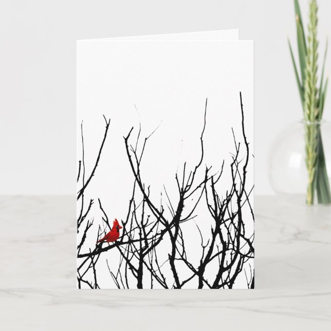 The Red Bird by Leslie Peppers Holiday Card (Front)