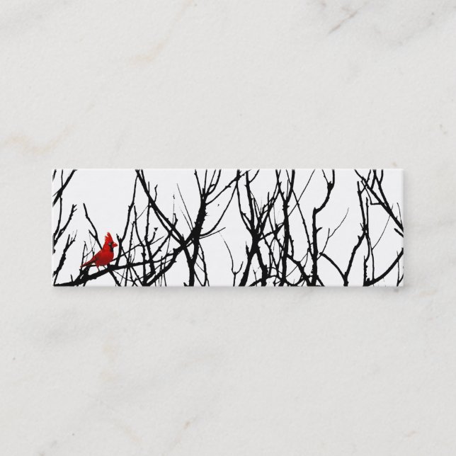 The Red Bird by Leslie Peppers Mini Business Card (Front)