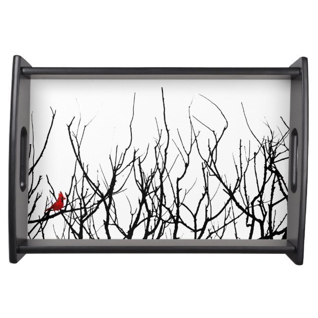 The Red Bird by Leslie Peppers Serving Tray (Front)
