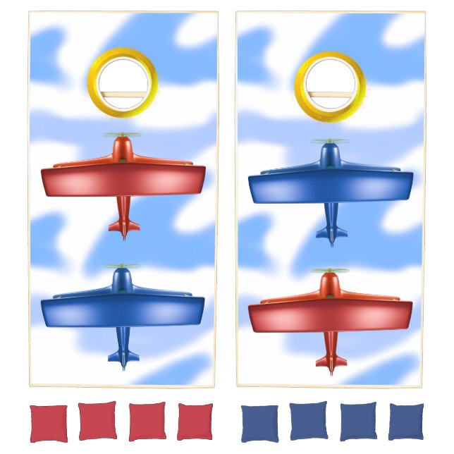 The Red Blue Flying Cornhole Set (Set)