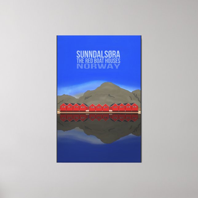 The Red Boat Houses Sunndalsøra Norway Canvas Print (Front)