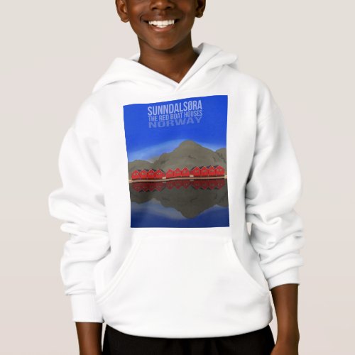 The Red Boat Houses Sunndalsra Norway Hoodie