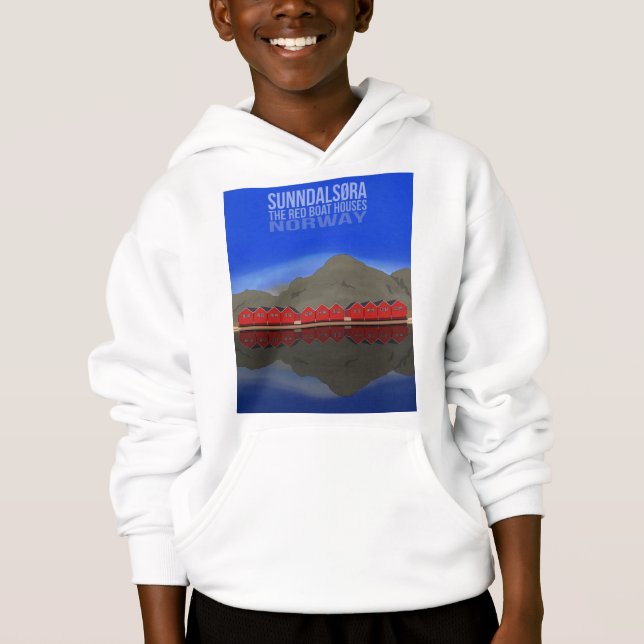 The Red Boat Houses Sunndalsøra Norway Hoodie (Front)