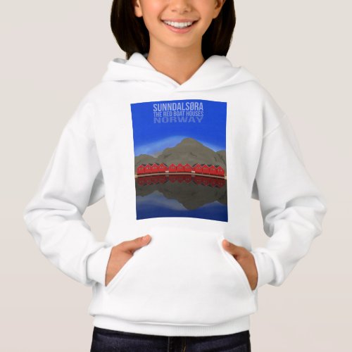 The Red Boat Houses Sunndalsra Norway Hoodie