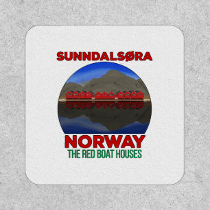 The Red Boat Houses Sunndalsøra Norway Patch