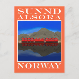 The Red Boat Houses Sunndalsøra Norway Postcard