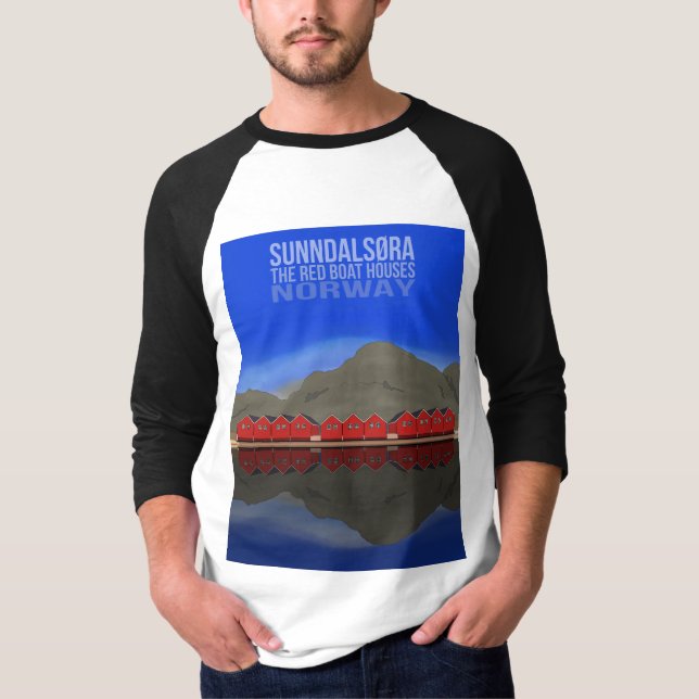 The Red Boat Houses Sunndalsøra Norway T-Shirt (Front)