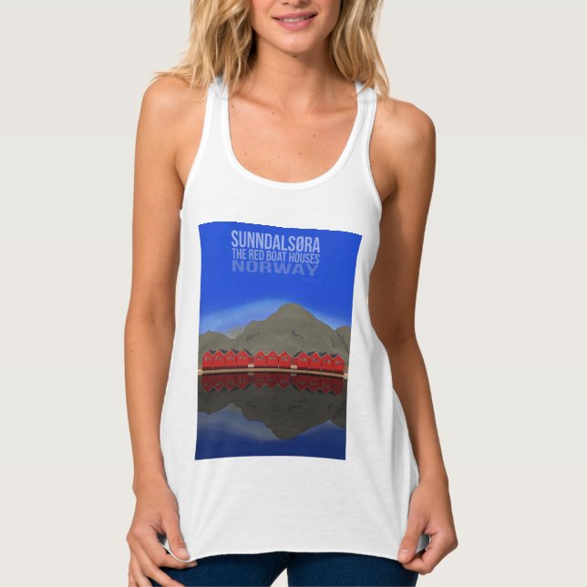 The Red Boat Houses Sunndalsøra Norway Tank Top (Front)