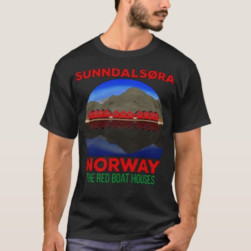 The Red Boat Houses Sunndalsra Norway T_Shirt