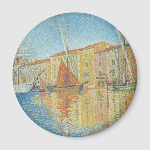 The Red Buoy by Paul Signac Vintage Pointillism Magnet