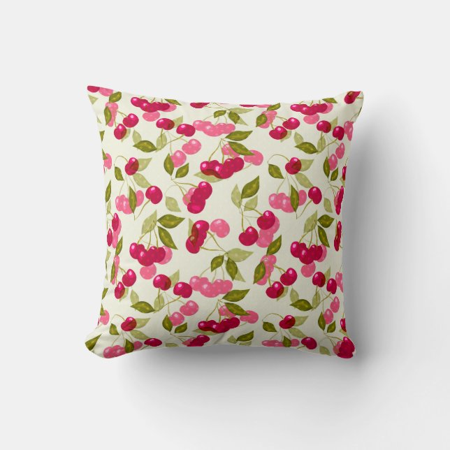 The red cherry . throw pillow (Front)