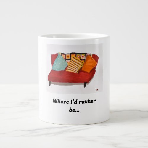 The Red Couch Giant Coffee Mug