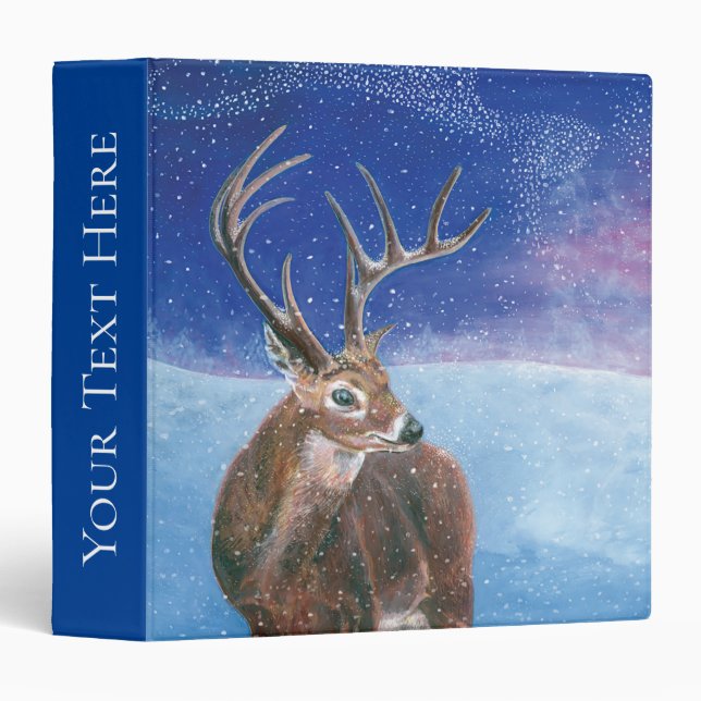 The red deer (Cervus elaphus) in Winter  3 Ring Binder (Front/Spine)