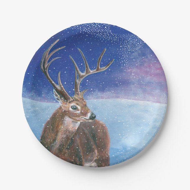 The red deer (Cervus elaphus)  Paper Plates (Front)