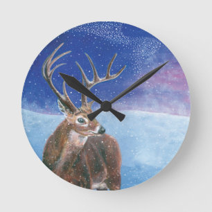 The red deer (Cervus elaphus) Round Clock