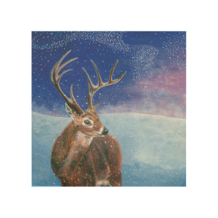 The red deer (Cervus elaphus)  Wood Wall Art