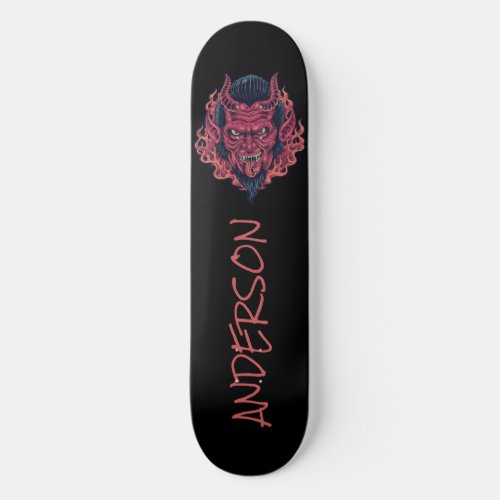 The Red Demon Head Devil Personalized Skateboard