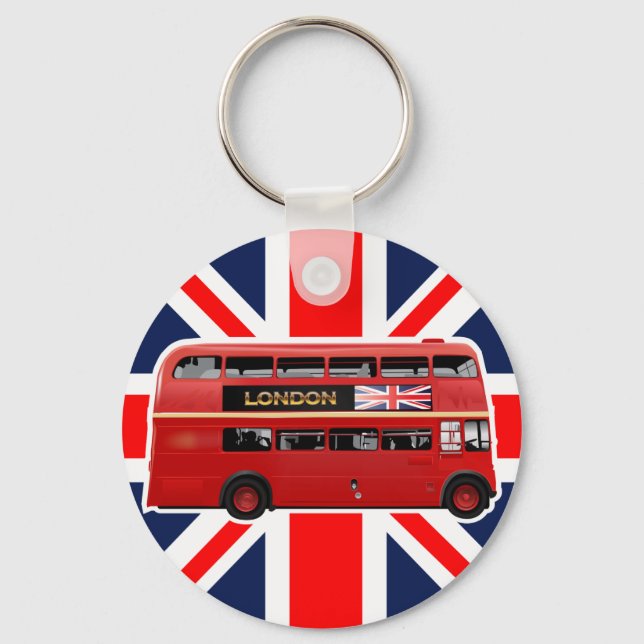 The Red Double-Decker London Bus Keychain (Front)